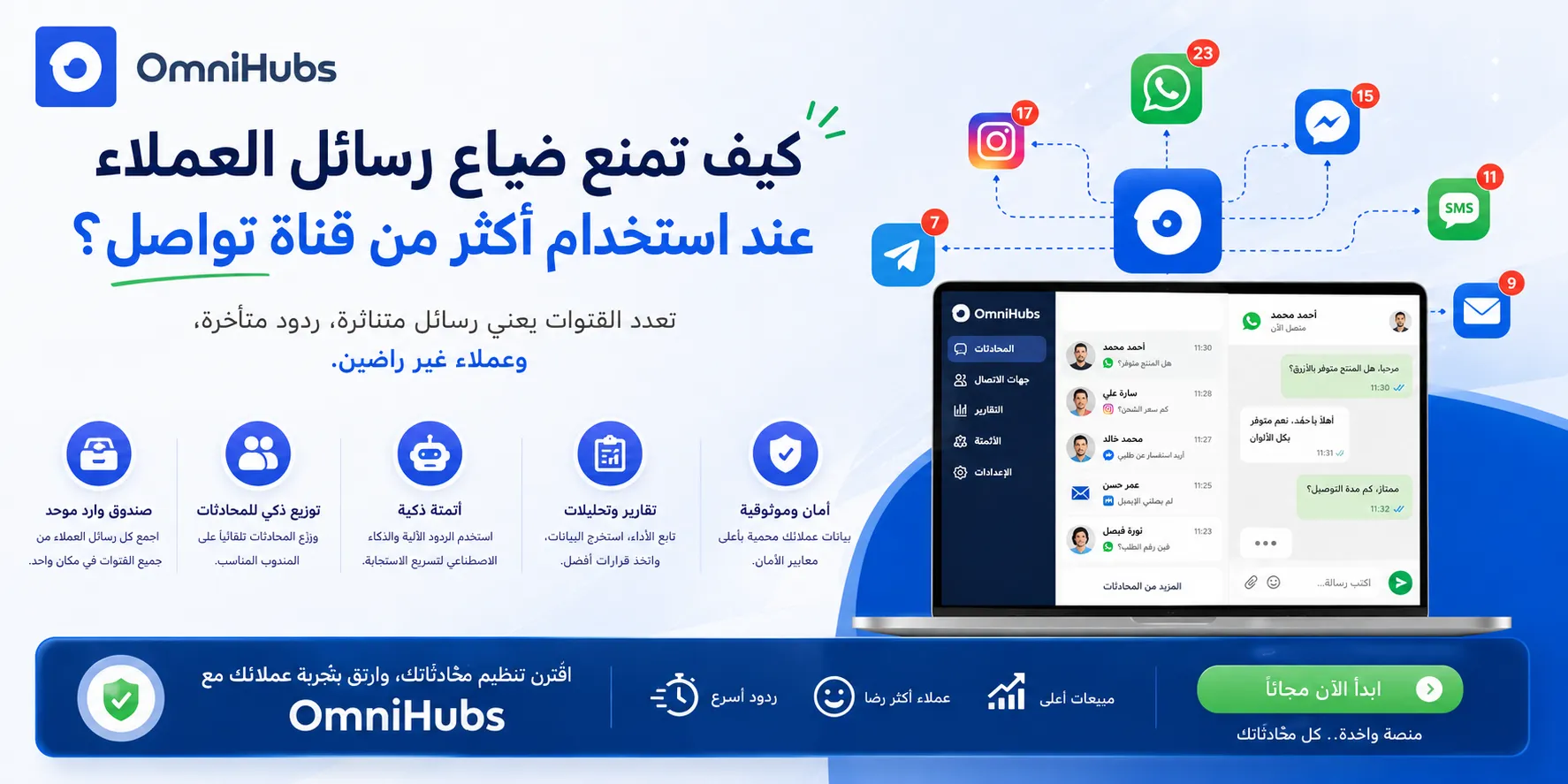 قنوات متعددة في مكان واحد